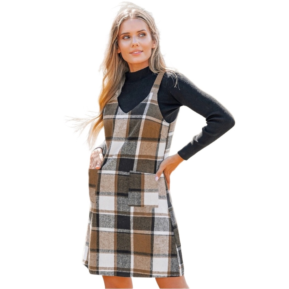 Plaid flannel mini fall dress by SHEIN in size 4 🍂🍂🍂 Soft, cozy fabric!